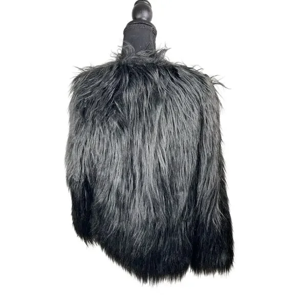 QVC Donna Salyers Fabulous Furs Tibby Collarless Faux Fur Coat BLACK NWOT SIZE S - Picture 3 of 6